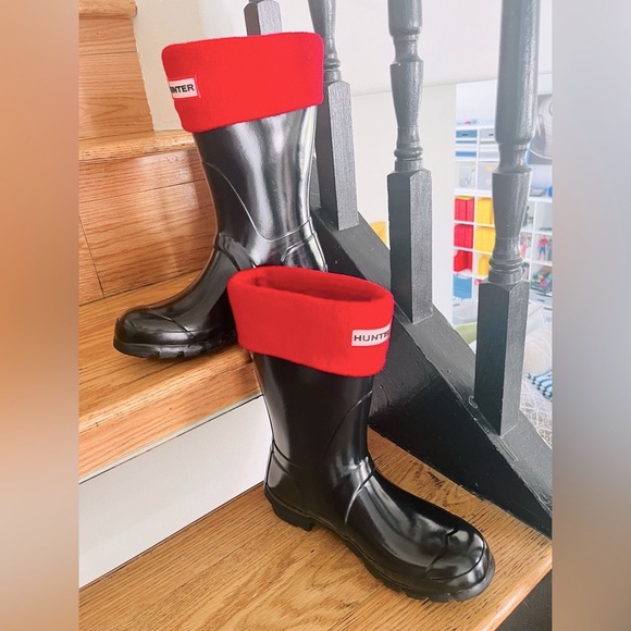 HUNTER kids classic glossy Blk rain boots - Picture 1 of 4